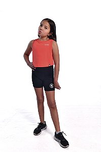 Cropped Basic Infantil Coral Triple Under