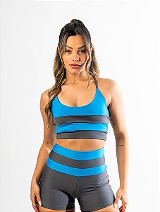Shorts Bliss Turquesa e Chumbo