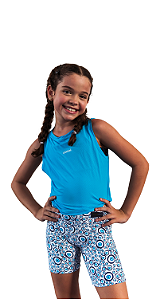 Cropped Basic Infantil Azul Triple Under