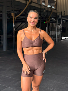 Shorts Helen Velvet Marrom