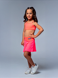 Shorts Saia Infantil Rosa Neon