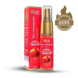 Óleo Massageador Corporal Calda Quente de Morango (Comestível)