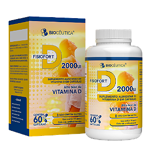 Suplemento Alimentar Vitamina D ( 2000UI) - 60 Cápsulas - 12 Unidades