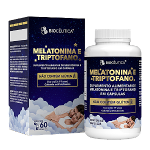 Suplemento Alimentar Melatonina e L-Triptofano (60 Cápsulas) - 12 Unidades