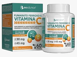 Fumarato Ferroso e Vitamina C (60 Cápsulas) - 12 Unidades