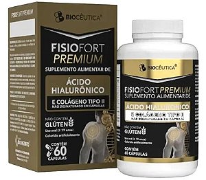 Suplemento Fisiofort Premium Ácido Hialurônico e Colágeno Tipo II (60 Cápsulas) - 12 Unidades