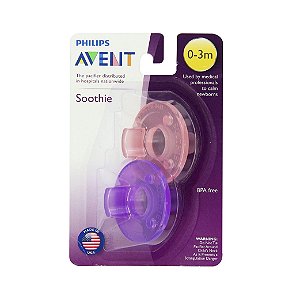 Chupeta Avent Soothie Bear Ursinho Rosa/Lilás 0 a 3 meses - Philips