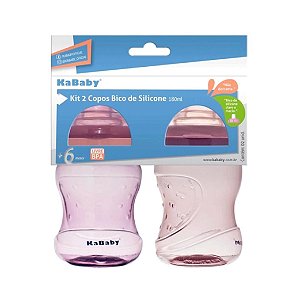 Kit 2 Copos 180ml Bico de Silicone - Rosa