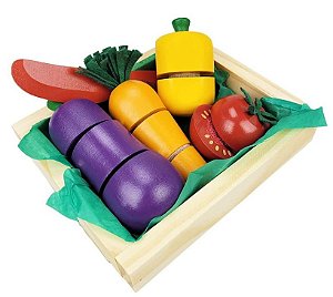 Comidinhas - kit legumes + faca + caixa