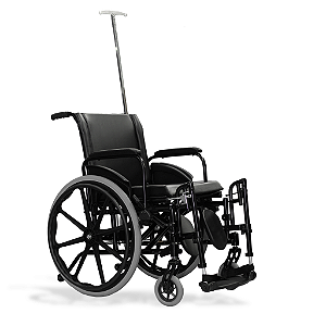 Cadeira Hospitalar ULX em alumínio dobrável com suporte de soro e oxigênio - 160kg