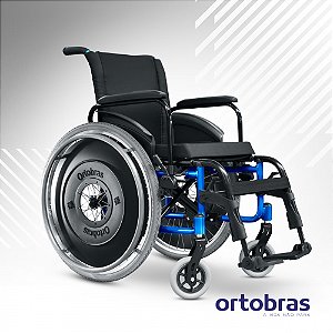 Cadeira de rodas manual AVD dobrável alumínio - Ortobras