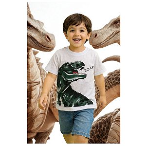 camiseta infantil menino dinossauro 100% algodão confortável várias cores tamanhos 1 a 8 anos