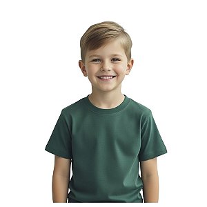 camiseta verde militar musgo infantil lisa unissex 100% algodão macia confortável tamanhos 2 a 16