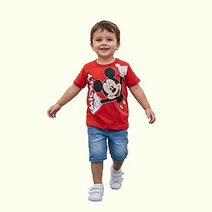 camiseta mickey infantil masculina 100% algodão maciez conforto para brincar tamanho 3 anos