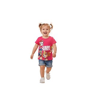 blusa patrulha canina feminina infantil pink personagens malha algodão tamanho 2 anos