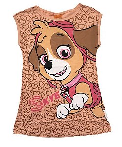 vestido skye patrulha canina rosa algodão vários tamanhos