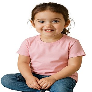 camiseta rosa bebe infantil lisa unissex 100% algodão variedades de tamanhos 2 a 16