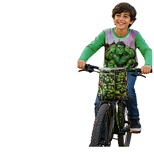 kit hulk infantil masculino camiseta manga longa algodão com saco presente tamanhos 8 e 10 anos