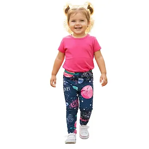 calça legging infantil menina estampada tema universo malha algodão várias cores tamanhos 2 e 3 anos