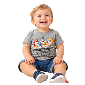 camiseta patrulha canina infantil bebê personagens algodão confortável várias cores tamanho 1 ano