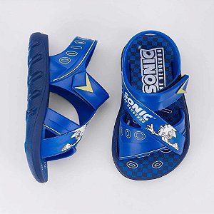 sandália sonic modem infantil masculino estampa divertida azul vários tamanhos