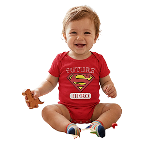 body bebe menino super homem futuro herói malha algodão confortável várias cores tamanhos 1 e 2 anos