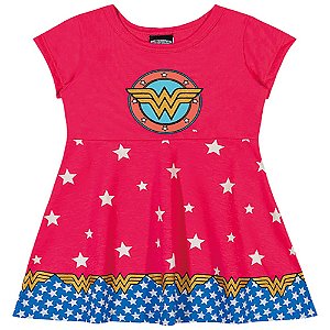 vestido mulher maravilha bebê 100% algodão em várias cores tamanhos 1 e 2 anos
