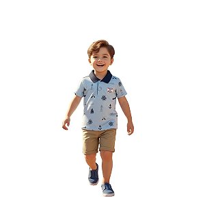 camisa polo infantil menino tematica marinheiro algodão confortável várias cores tamanhos 2 a 6 anos