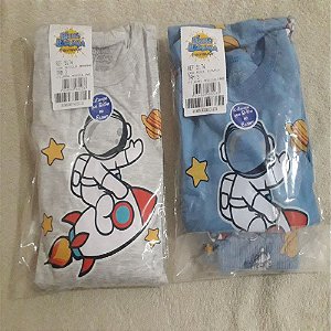 pijama infantil menino brilha no escuro tema espacial foguete algodão confortável tamanho 3 anos
