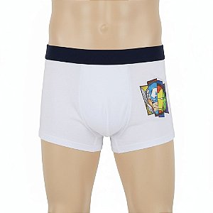 cueca boxer infantil vingadores marvel branca 100% algodão toque macio leve e respirável 10 anos
