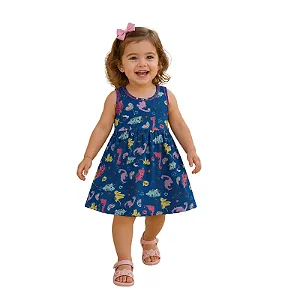 vestido dinossauro menina bebe algodão várias cores 2 anos