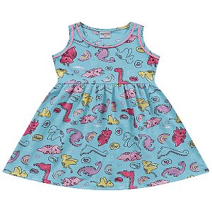 vestido dinossauro menina bebe algodão várias cores 2 anos
