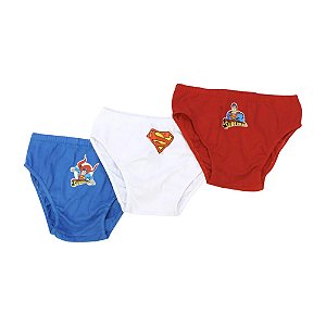 kit cueca infantil menino estampa super homem algodão cores sortidas 4 anos