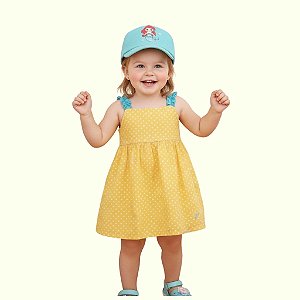 boné bebê menina sereia 100% algodão confortável combina com looks casuais regulagem de tamanho 1 a 3 anos