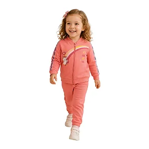 conjunto inverno bebê feminino unicornio moletom flanelado jaqueta calça várias cores tamanhos 1 a 3 anos