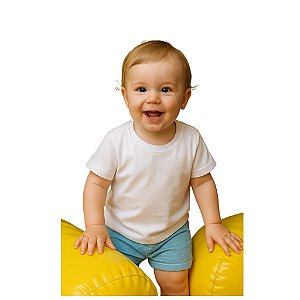 camiseta branca bebê lisa unissex 100% algodão suave confortável tamanhos 0 a 4 anos