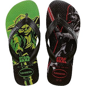 Chinelo Infantil Havaianas Star Wars Moda Conforto e Estilo Geek cinza preta tamanho 23/24