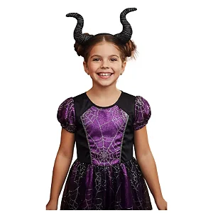 tiara malévola infantil fantasia carnaval cosplay plástico resistente tecido revestido preta tamanho único