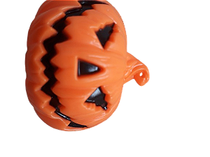 abobora halloween com luz led decorativa plástico resistente na cor laranja pequena