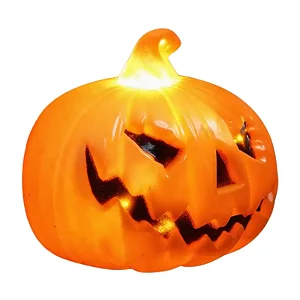 abobora com luz led dentro decorativa plástico resistente laranja tamanho 5 cm altura x 10 cm largura