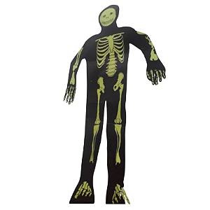 fantasia halloween infantil menino macacão esqueleto neon com mascara luvas tamanhos G e GG