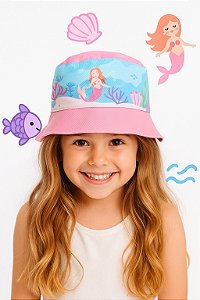 chapéu de praia menina proteção solar leve confortável em poliéster tamanhos 1 a 10 Anos