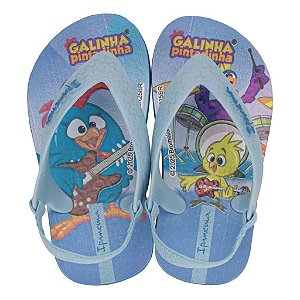 chinelo da galinha pintadinha infantil unissex azul claro vários tamanhos 17 a 24