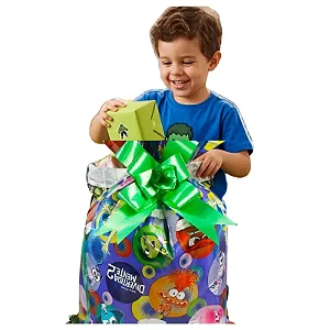 saco de presente infantil divertidamente 2 com laço pronto verde unidade tamanho 25 x 37 cm