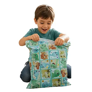 saco presente tema infantil dinossauro feliz divertido festa laminado tamanho 30 x 44 cm unidade