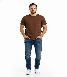 camiseta marrom masculina lisa 100% algodão suave confortável tamanhos adulto e infantil