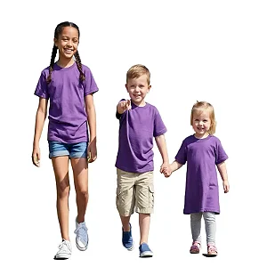 kit 3 camistas lisas infantil roxa unissex 100% algodão confortável escolar casual dia a dia tamanhos 2 ao 16