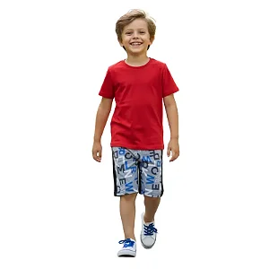 conjunto infantil masculino escolar bermuda moletom camiseta lisa algodão várias cores tamanhos 4 a 10 anos