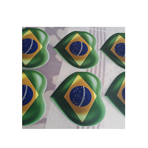 adesivo termocolante DTF escudo Brasil coração para transformar sua roupa unidade
