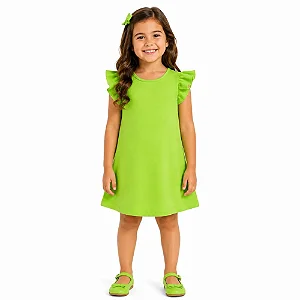 vestido infantil menina cavado liso meia malha algodão cores vibrantes tamanhos 4 a 8